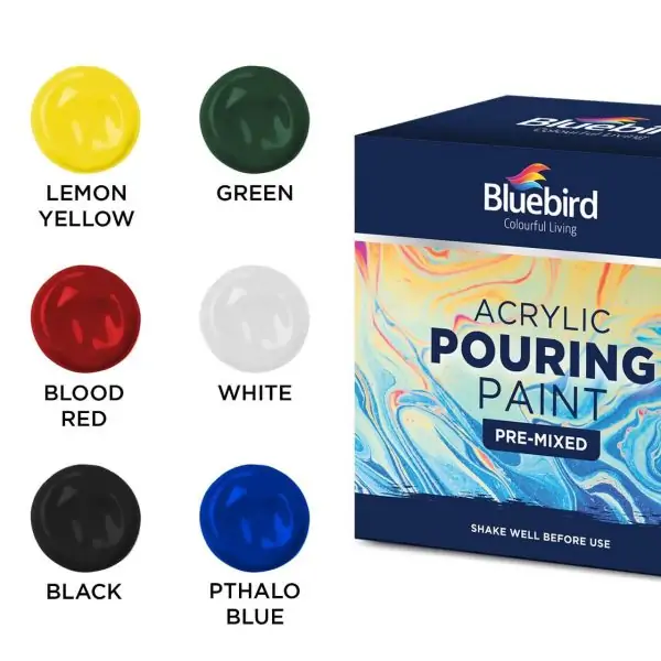 Acrylic Pouring Paint Pre-mixed – 100 ml – Set of 6 Primary - Image 3