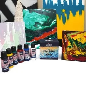Acrylic Pouring Paint Pre-mixed – 100 ml – Set of 6 Primary - Image 4