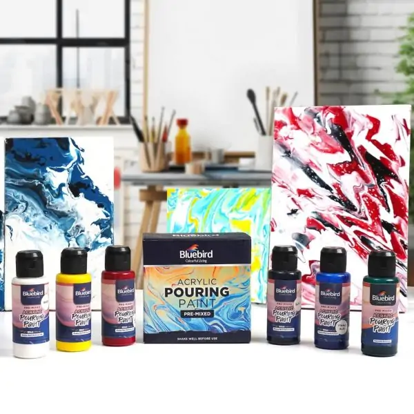 Acrylic Pouring Paint Pre-mixed – 100 ml – Set of 6 Primary - Image 5