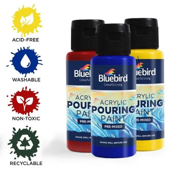Acrylic Pouring Paint Pre-mixed – 100 ml – Set of 6 Primary - Image 6