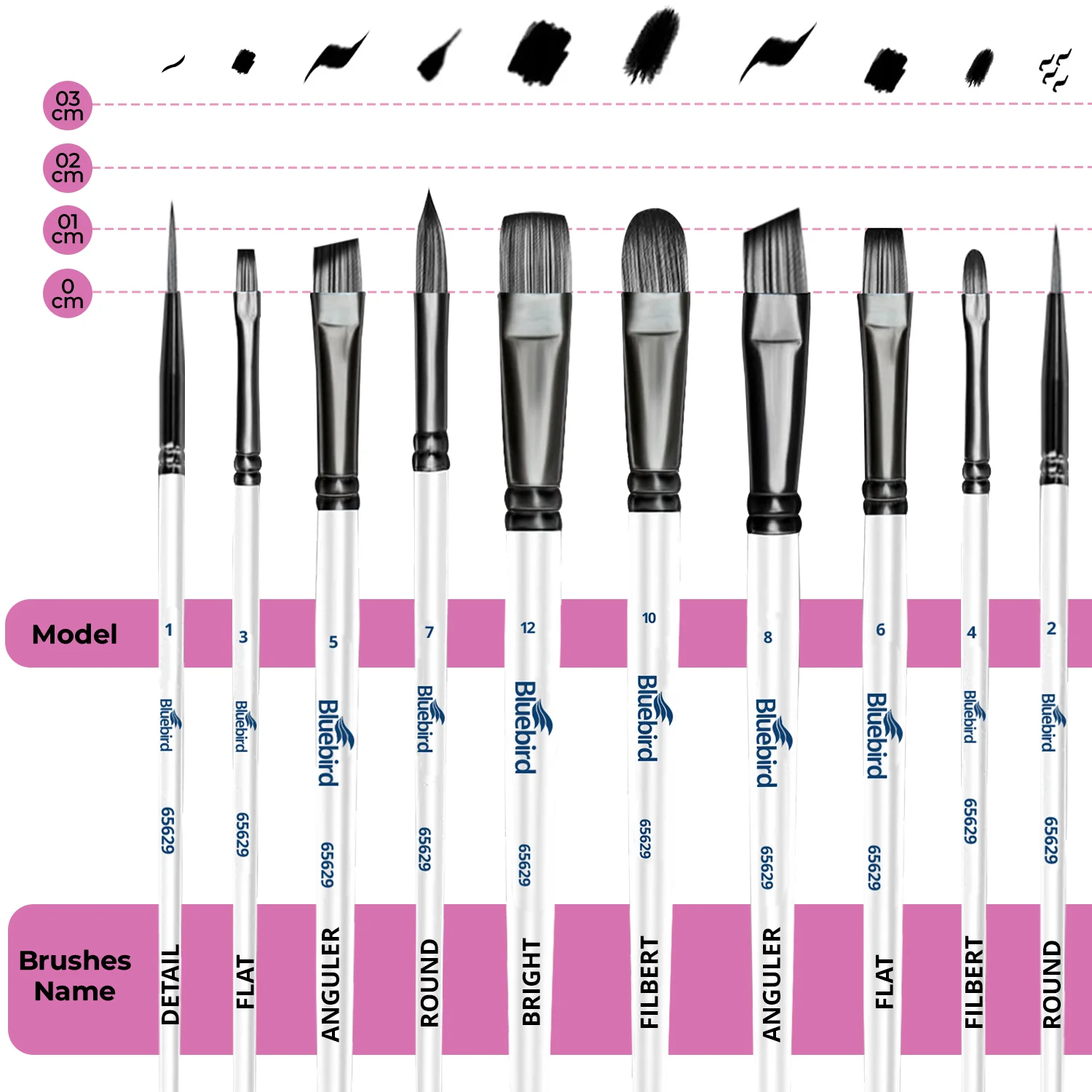 Bluebird Classic Mix Art Brush Set of 10 - 65629 - Image 4