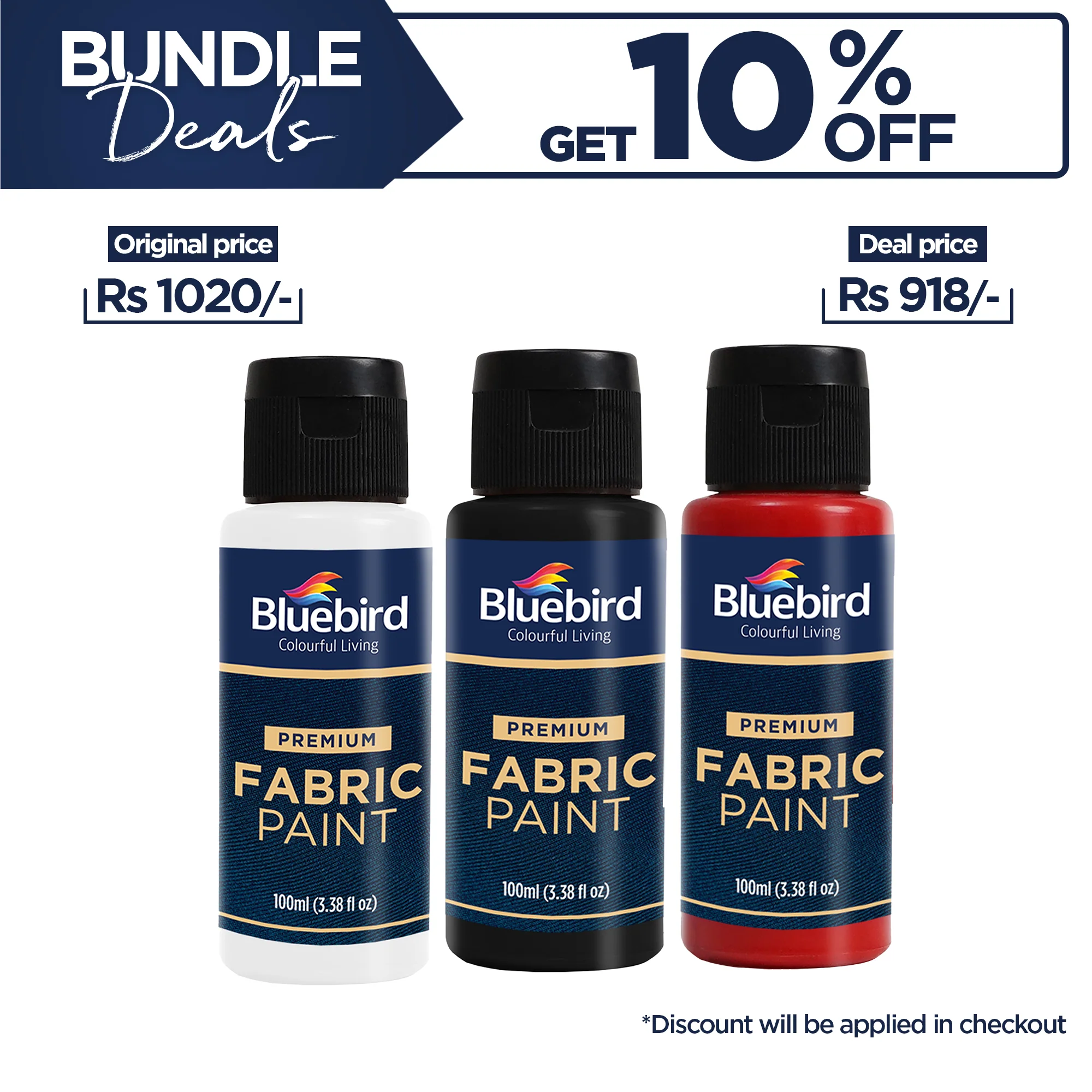 Fabric Paints 100 ml - Pack of 3