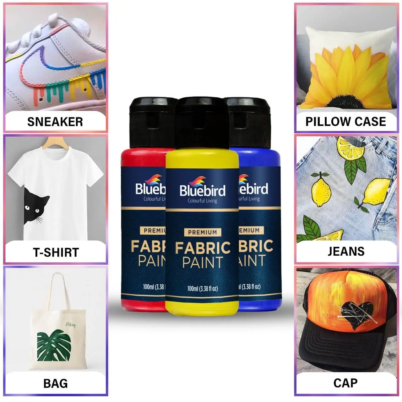 Fabric Paints 25 ml – Set of 6 – Primary - Image 6