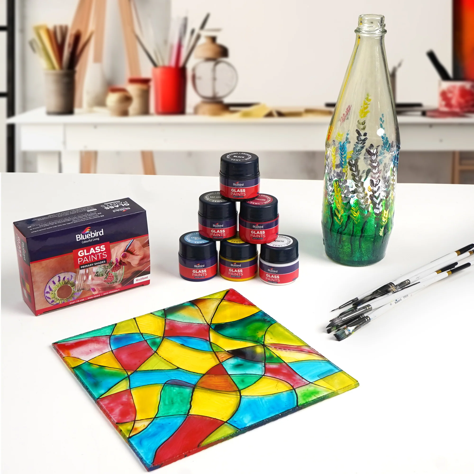 Glass Paints - 25 ml - Set of 6 Primary - Image 4