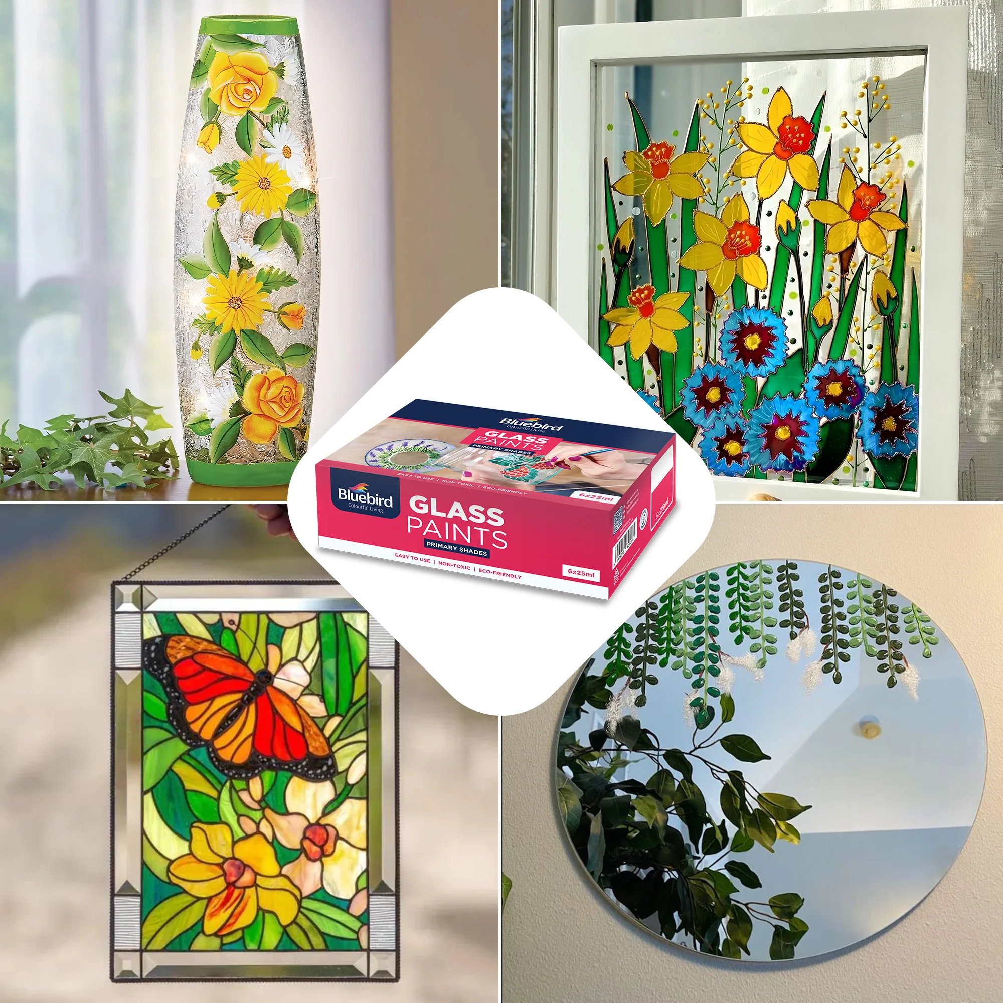 Glass Paints - 25 ml - Set of 6 Primary - Image 5