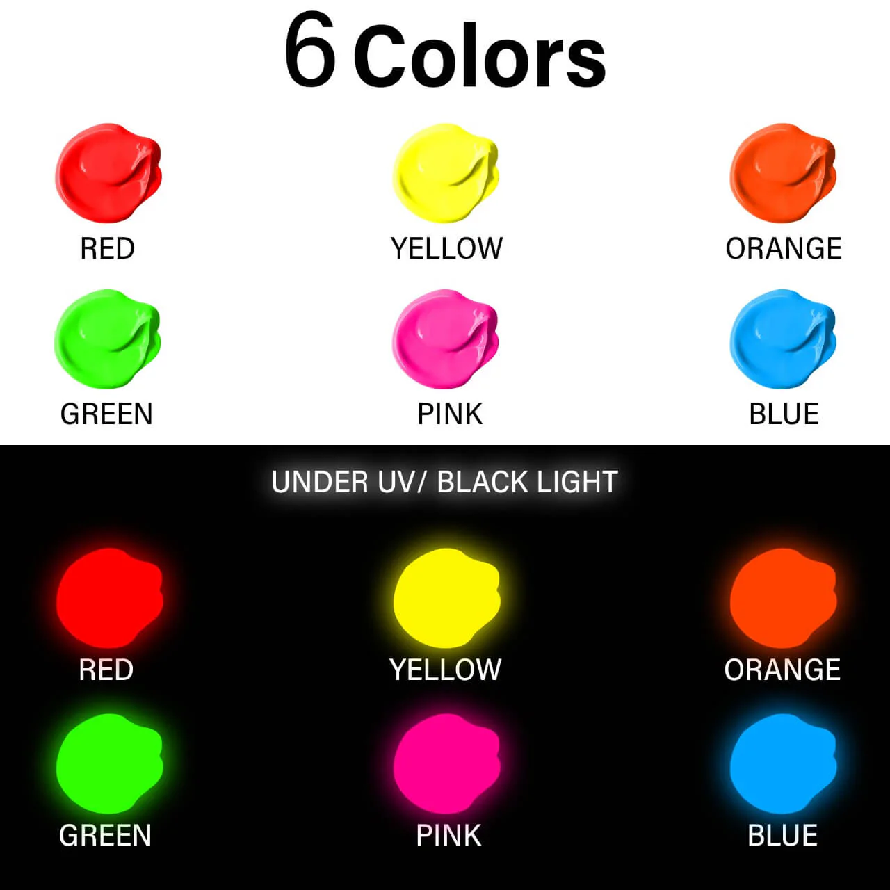 Studio Acrylic Colours - 100 ml - Set of 6 Neon Shades - Image 3