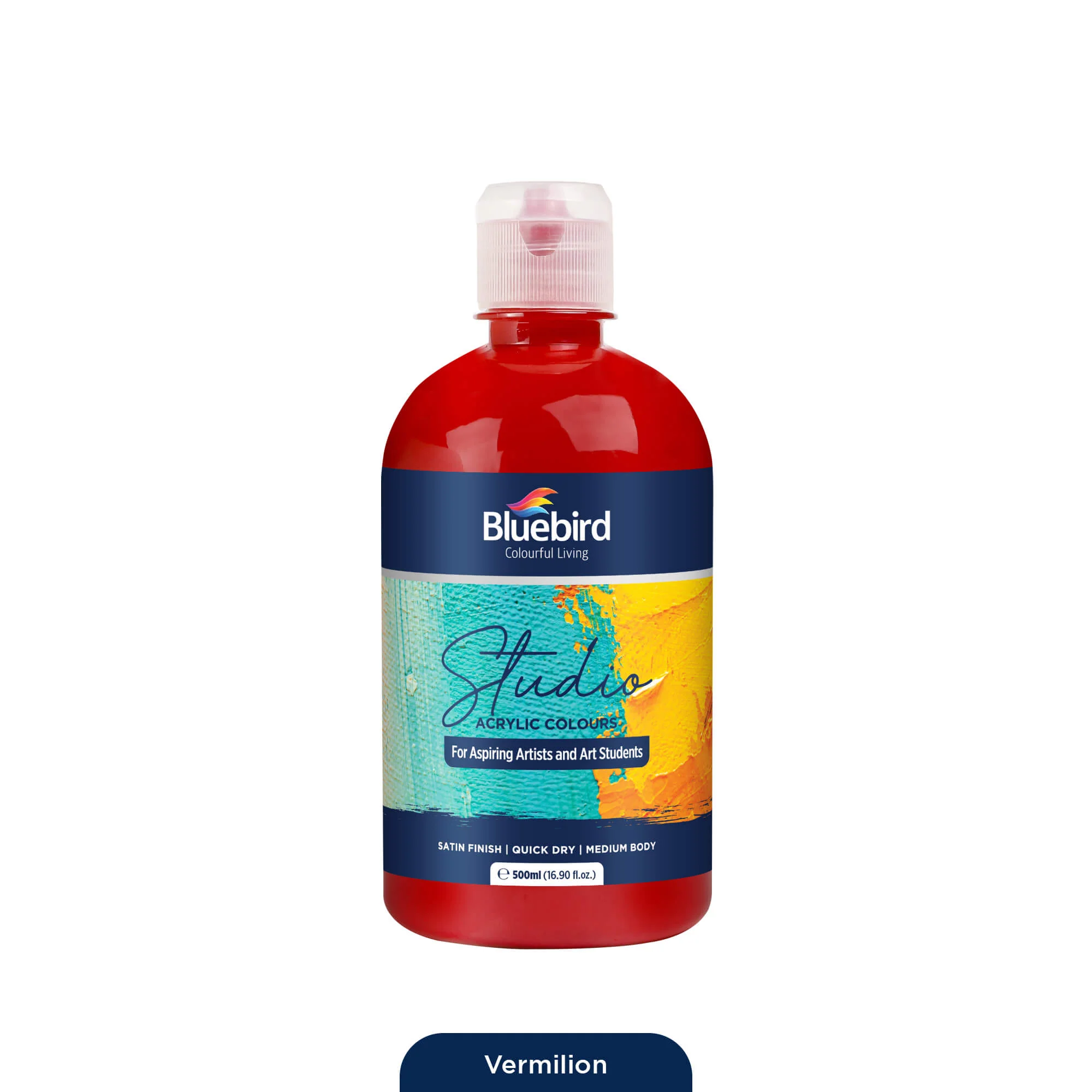 Studio Acrylic Colours - 500 ml - Primary Shades - Image 4